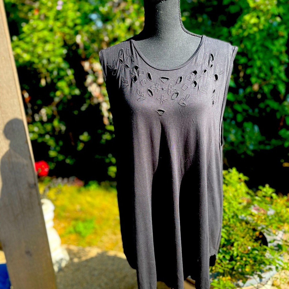 Black, sleeveless blouse, size XXL